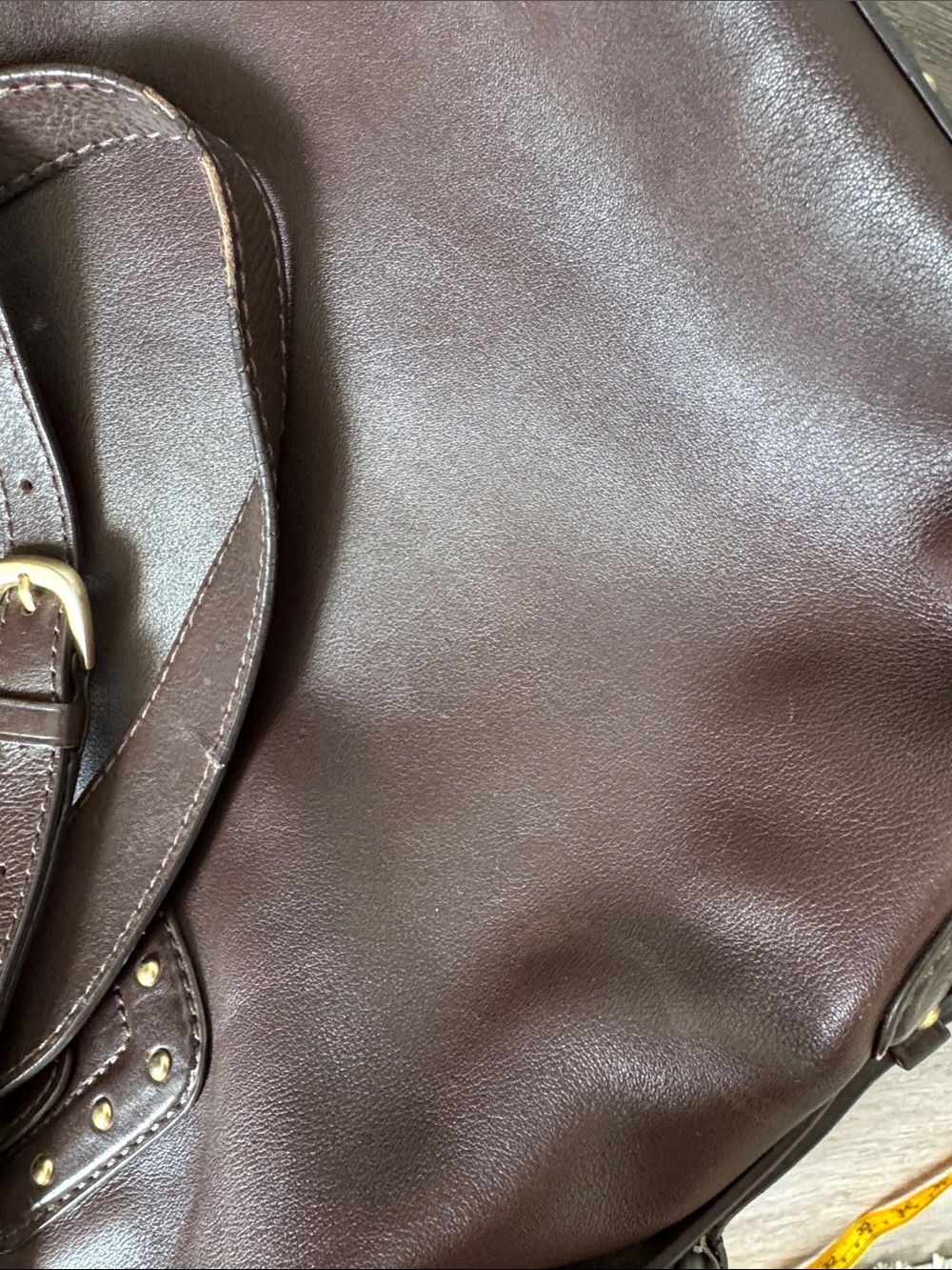 Nice Leather Michael Kors Dark Brown Shoulder Tote with Gold Accents - Picture 11 of 12